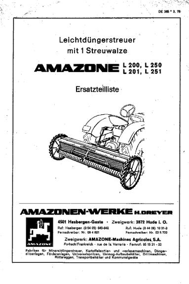 Ersatzteilliste L 200, L201, L250, L251 (03/78)