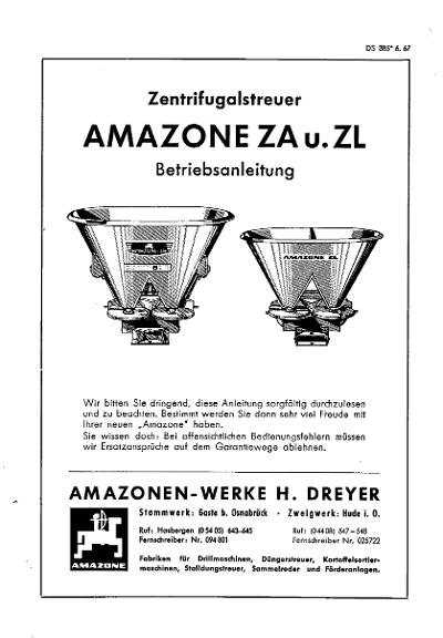 Betriebsanleitung ZA, ZL (06/67)
