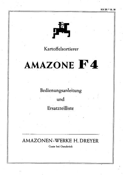 Bedienungsanleitung / Ersatzteilliste F4 (10/58)