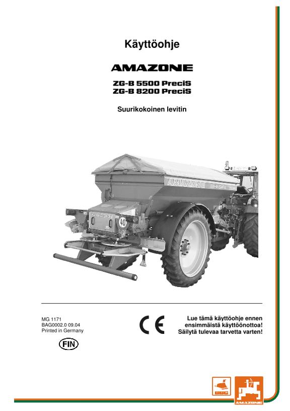Käyttöohjekirja ZG-B 5500/8200 PRECIS
