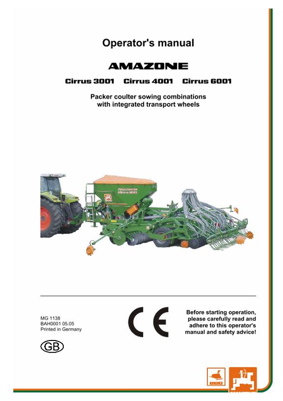 Operation manual Cirrus 3001-6001