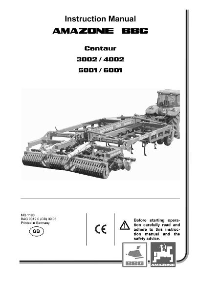 Operation manual Centaur 3002-6001