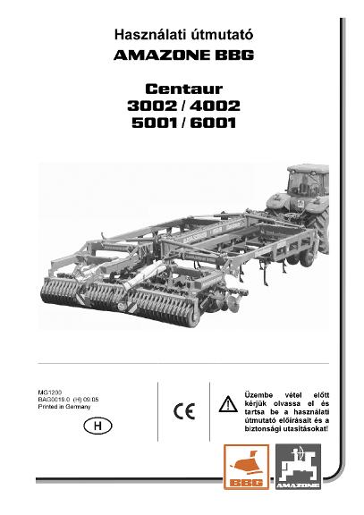 Kezelési útmutató Centaur 3002-6001