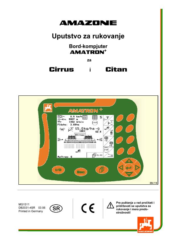 Uputstvo za korišćenje Amatron+ Cirrus / Citan