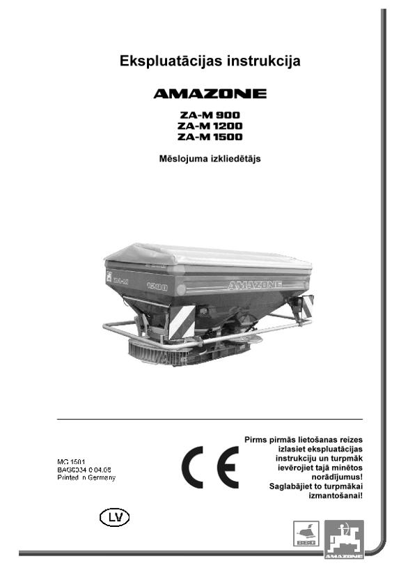 Ekspluatācijas instrukcija ZA-M 900 / 1200 / 1500 (04.06)