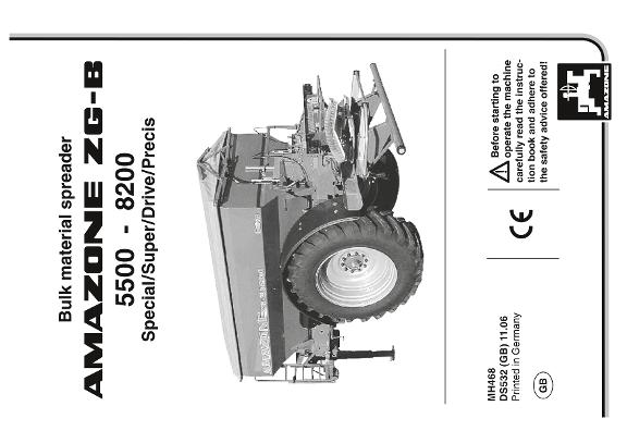 Setting chart Amazone ZG-B 5500 - 8200   Special/Super/Drive/Precis