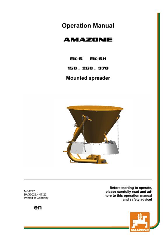Operation manual EK / EK-S