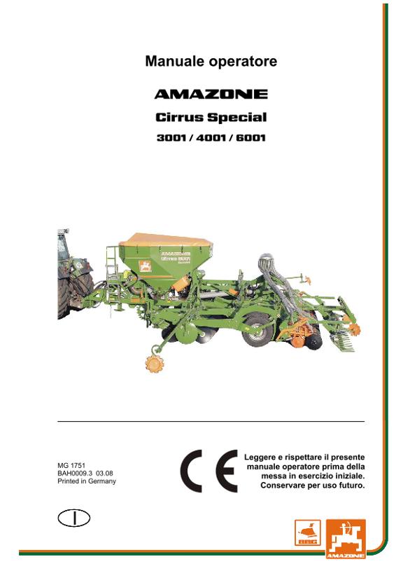 Manuale di intruzioni CIRRUS 3/4/6001 Special