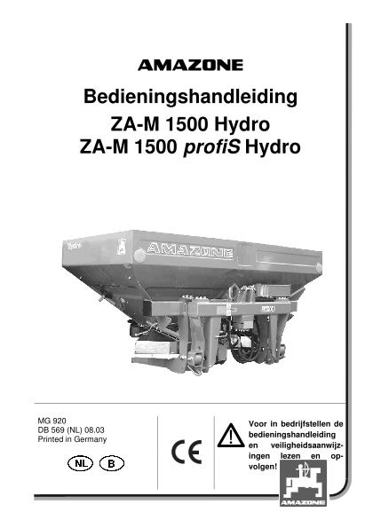 Bedieningshandleiding ZA-M 1500 hydro, profiS hydro