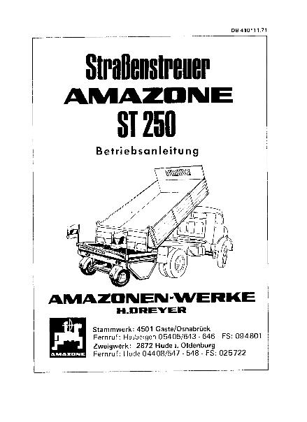 Betriebsanleitung Straßenstreuer ST 250