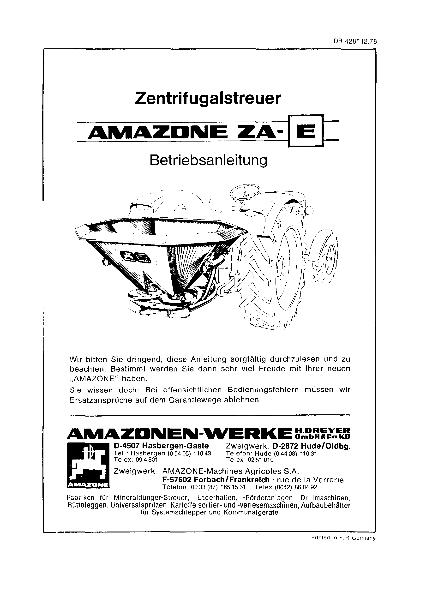 Betriebsanleitung Zentrifugalstreuer ZA-E