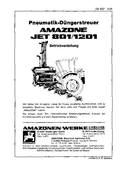Betriebsanleitung JET 801/1201