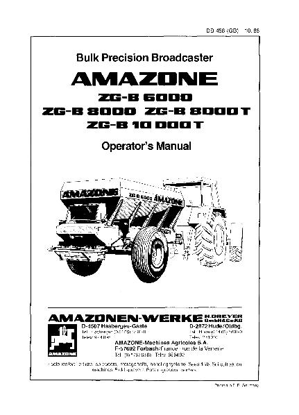 Operation manual ZG-B 6000 / ZG-B 8000 / ZG-B 8000T / ZG-B 10000T