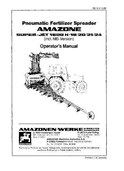 Operation manual SUPER-JET H-18/20/24