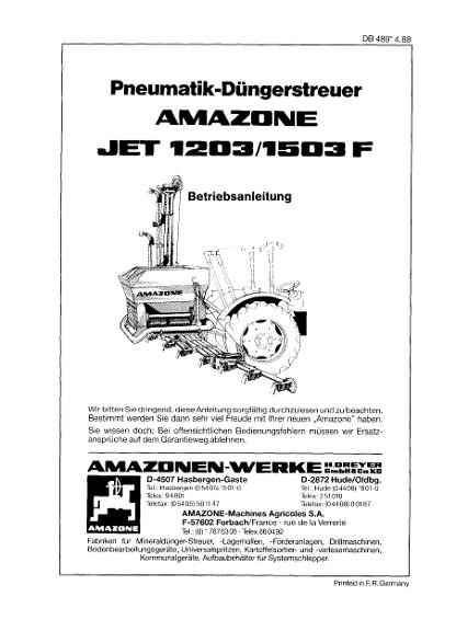 Betriebsanleitung JET 1203/1503 F