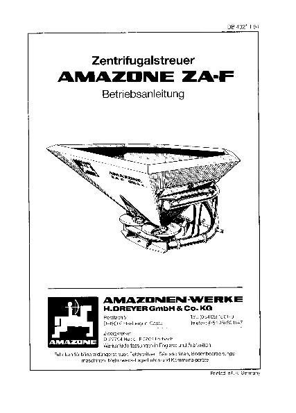 Betriebsanleitung ZA-F (1991)