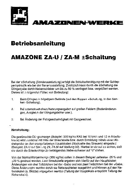 Betriebsanleitung ZA-U / ZA-M +- Schaltung