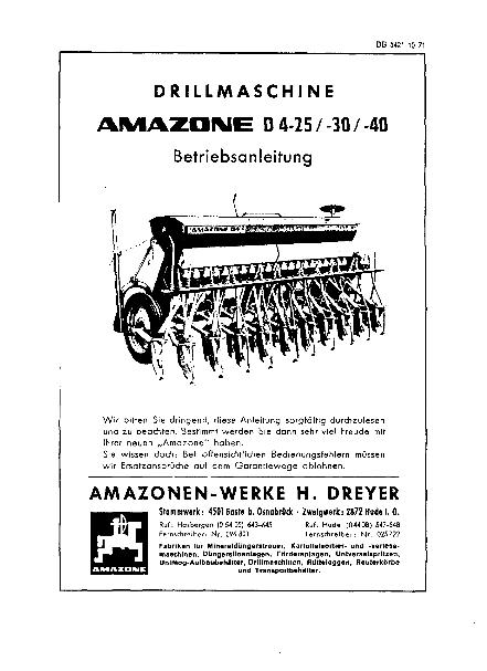 Betriebsanleitung D4/D5 -25 -30  -40 - 1971