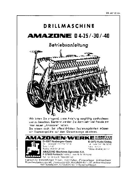 Betriebsanleitung D4/D5 -25 -30 -40 - 1985