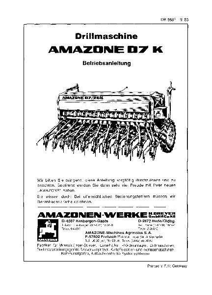 Betriebsanleitung D7 K
