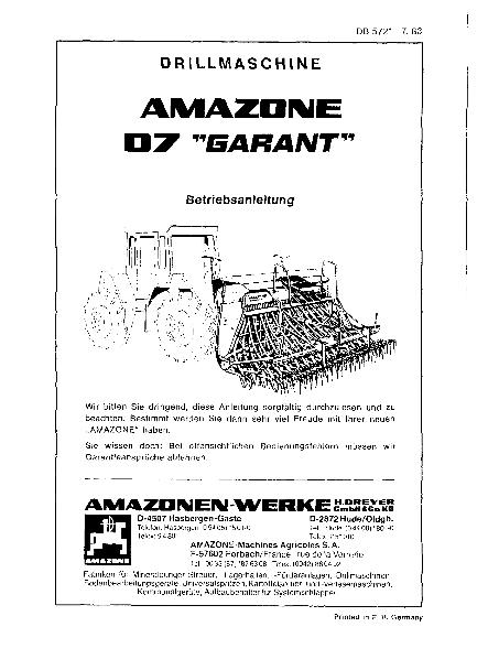 Betriebsanleitung D7 Garant