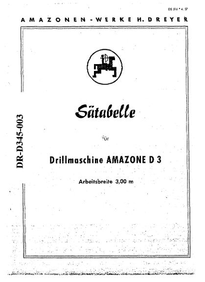 Sätabelle D3 - 1957