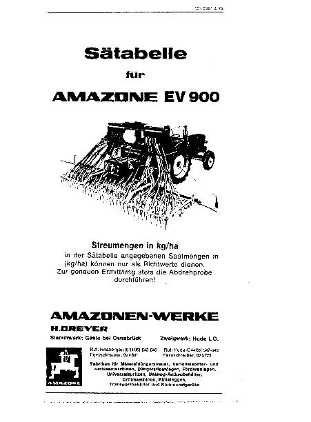 Sätabelle EV 900