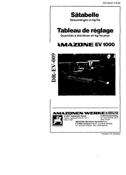 Sätabelle EV 1000