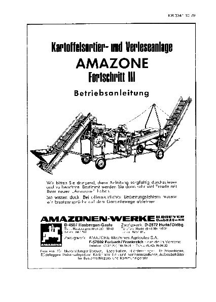 Betriebsanleitung Fortschritt III