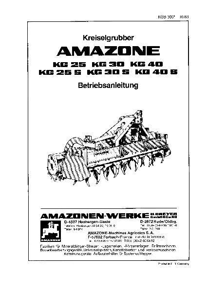 Betriebsanleitung KG 25, KG 30, KG 40, KG 25S, KG 30S, KG 40S