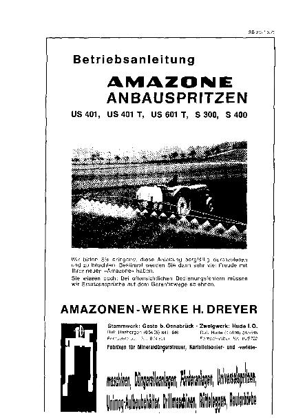 Betriebsanleitung Anbauspritze US400 (02/68)
