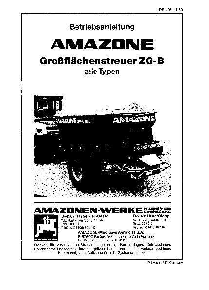 Betriebsanleitung ZG-B (11/89)