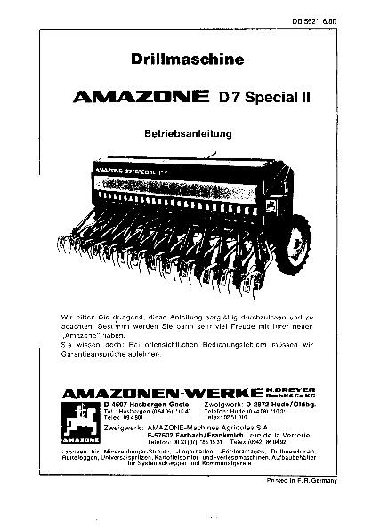 Betriebsanleitung D7 Special II