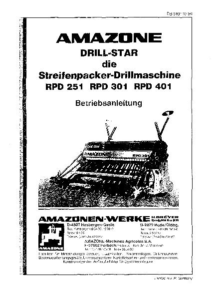 Betriebsanleitung RPD 251, RPD 301, RPD 401 (10/90)