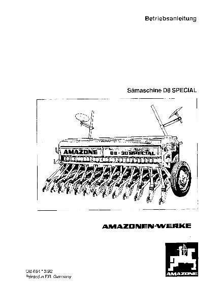 Betriebsanleitung D8 Special (03/92)