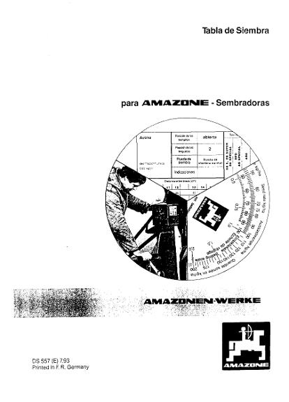 Tabla de Siembra  D8 AD8 AD-2 RPD RP-AD-2 (07/93)