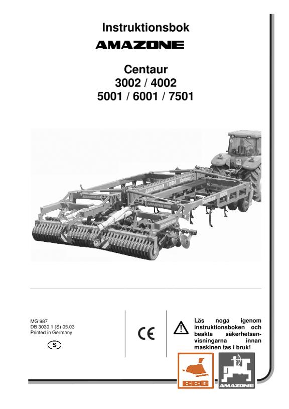 Instruktionsbok Centaur 3002-7501