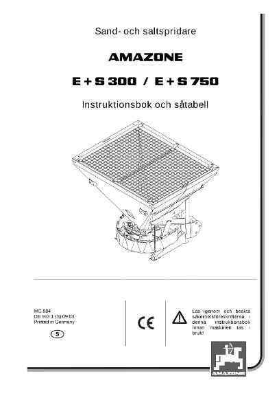 Instruktionsbok E+S 300/750
