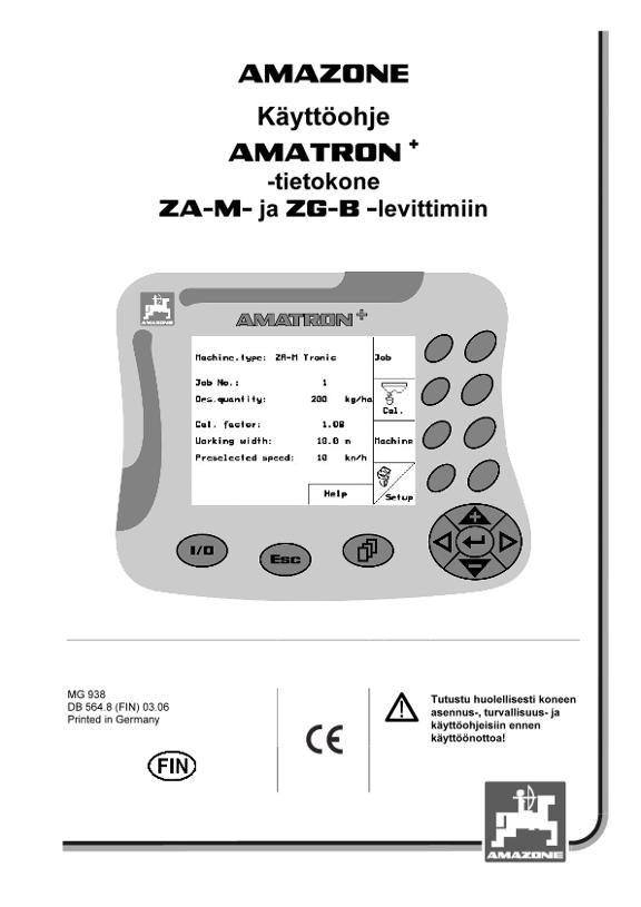 Käyttöohjekirja Amatron f ZG-B/ZA-M