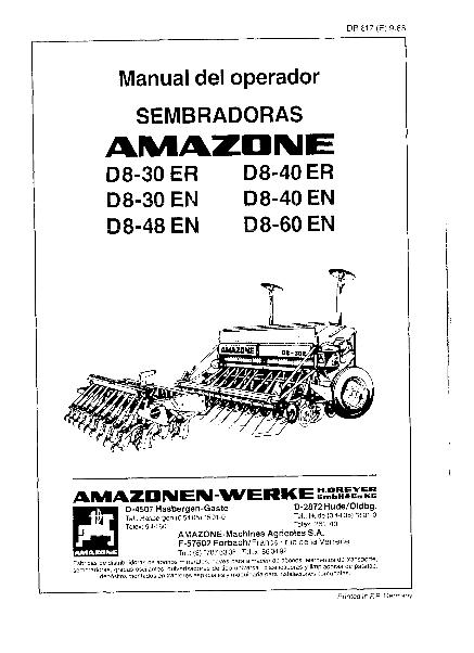 Manual del operador D8-30 ER, D8-30 EN, D8-48 EN, D8-40 ER, D8-40 EN, D8-60 EN
