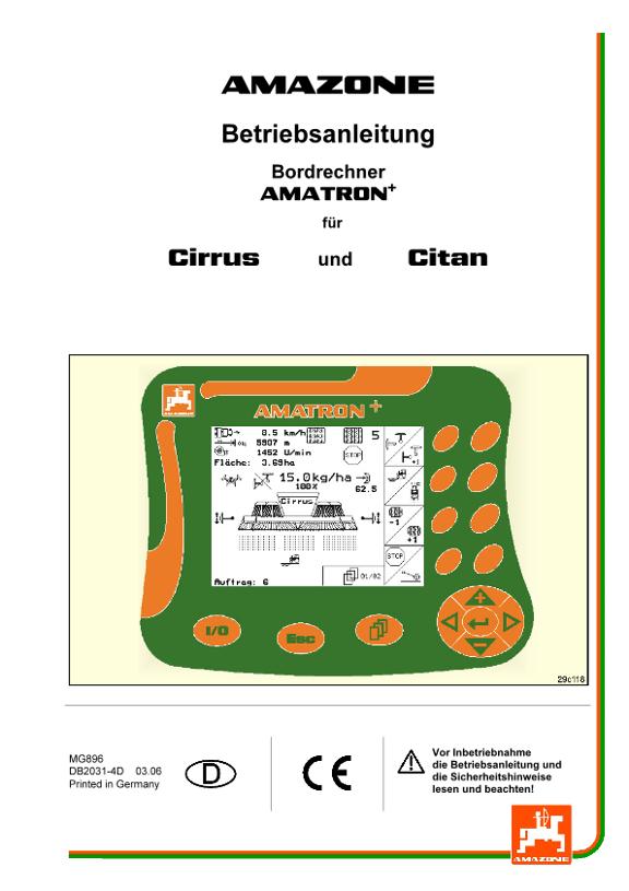 Betriebsanleitung Amatron + für Cirrus