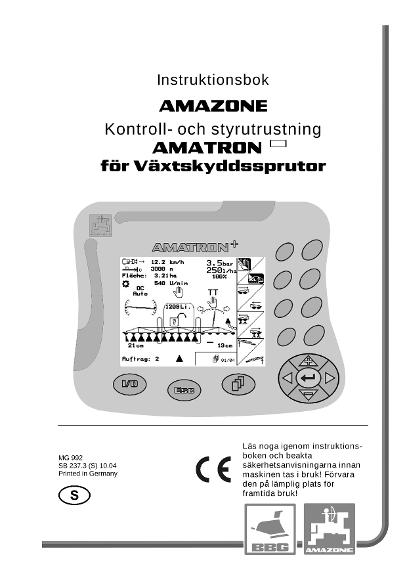 Instruktionsbok Amatron + för Växtskyddssprutor