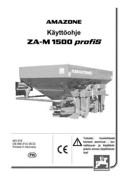 Käyttöohjekirja ZA-M 1500 profiS