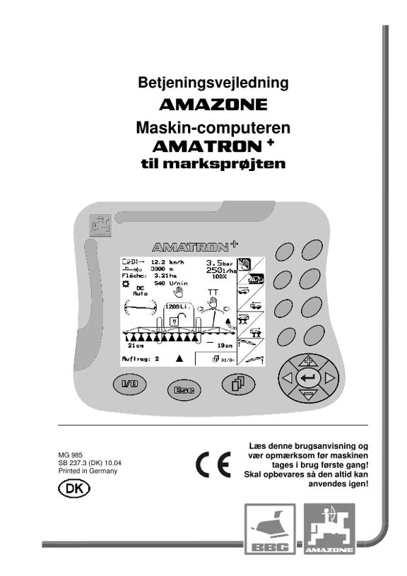 Brugsanvisning Amatron + für Spritze