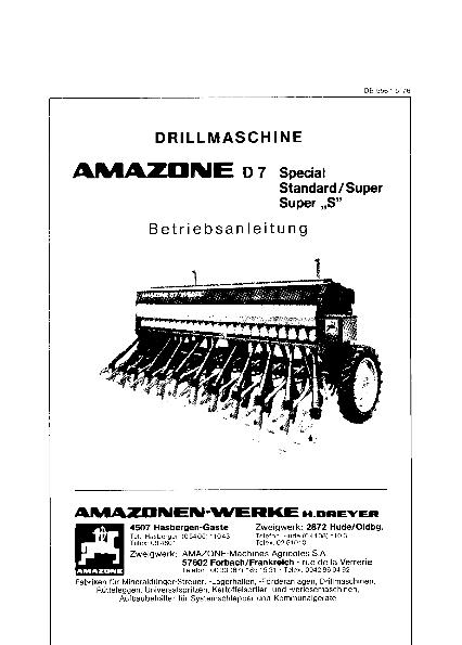Betriebsanleitung D7 Special Standard/Super Super "S" (05/76)