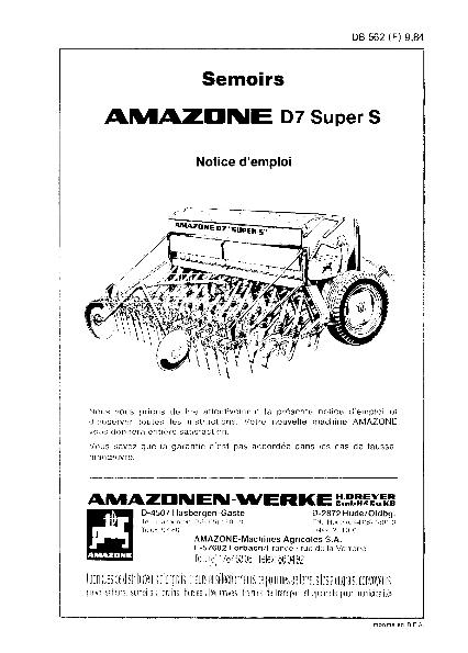 Notice d'utilisation D7 Super S (09/84)