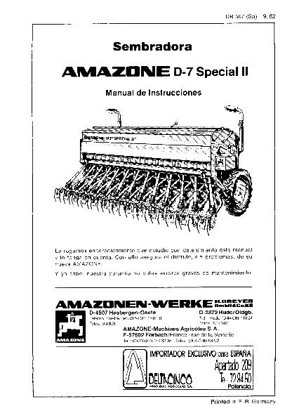 Manual del operador D7 Special II (09/82)