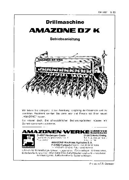 Betriebsanleitung D7 K (09/83)