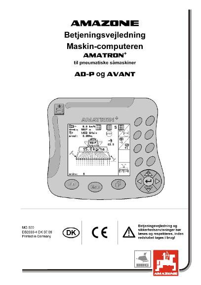 Brugsanvisning Amatron + f AD-P/Avant