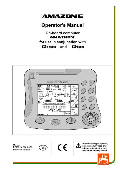 Operation manual Amatron Cirrus 4000/6000